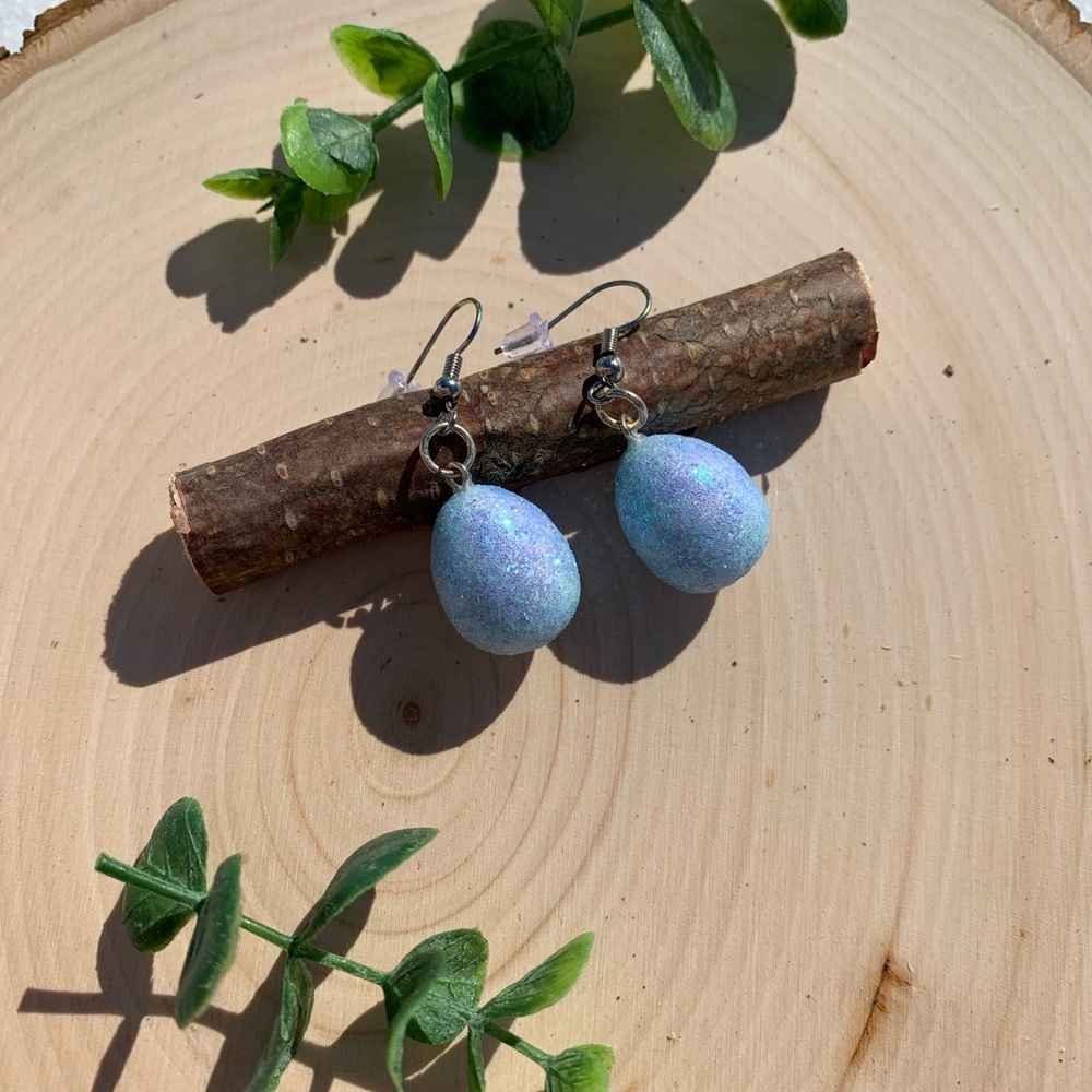 Pastel Blue Easter Egg Earrings